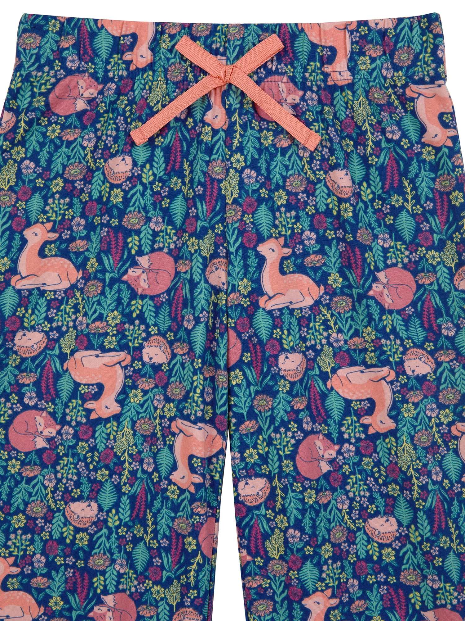 Wonder Nation Girls Button Front Short Sleeve Top & Pant Pajama Set with an Eyemask, 3-Piece, Sizes 4-18 & Plus