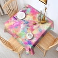 thumbnail image 2 of Colorful Tie Dye Pattern Square Tablecloth,Waterproof Square Table Cover,Wipeable Spillproof Washable Table Cover for Home Kitchen Party Decor 42"X42"(107x107cm), 2 of 6