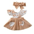 thumbnail image 1 of Nouveau-né Bébé Filles Vêtements d'Été Fleur Volant Robe Robe Robe Tenue Blanche 12-18 Mois, 1 of 7