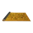 thumbnail image 2 of Ahgly Company Indoor Round Abstract Yellow Modern Area Rugs, 8' Round, 2 of 4
