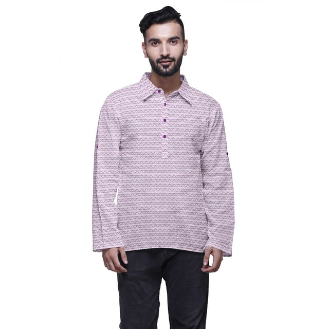 Atasi Printed Button Placket Traditional Kurta For Men Short Kurta Shirt For Boy