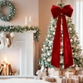 thumbnail image 3 of Christmas Decorations - 6 Ft Giant Bows with Long Streamers for Christmas Tree - Big Velvet Bow for Tree Topper Window Wall Mantle - Indoor Home Room Party Valentines Xmas Decoration, 3 of 7