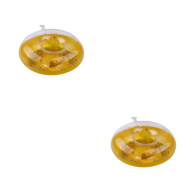 VONKY Adults Inflatable Cup Holder Bathing Toy Portable Bar Swimming Pool Birthday Banquet Inflating Drink Holders Accessory Yellow Yellow 2Set