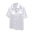 thumbnail image 4 of Olyvenn Women's Dressy Business Casual Silk Blouses Long Sleeve Button Down Satin Work Office Shirts Tops 2026 White L, 4 of 9