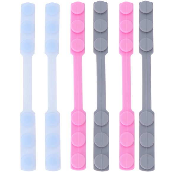 Miangastore 6Pcs Adjustable Mask Extender Strap Silicone Assorted Color for Daily Use
