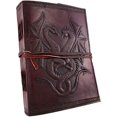 thumbnail image 1 of FFIY Livre DOUBLE DRAGON Pages Vierges en Cuir Fait Main Non Doublé 5 x 7 JOURNAL (Marron), 1 of 4