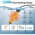 thumbnail image 3 of Treeligo Portable Camping Shower with Heater, 6000mAh Rechargeable Portable Shower with 2000W Immersion Heater, 3 Spray Modes,IPX7 Waterproof Outdoor Camp Pump for Hiking, Travel, Car, Pet, 3 of 10