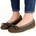thumbnail image 3 of Gustave Women's Foldable Ballet Flats with Bow, Comfortable PU Leather Round Toe Slip On Dress Shoes for Casual Work Travel (Green, Size 10), 3 of 8