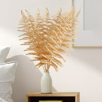 Darzheoy 12 Pcs Christmas Artificial Leaves, Glitter Golden Fake Floral Spray Picks Branches Twig for Xmas Tree Wreath Wedding Bouquet Decoration