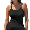 thumbnail image 2 of Womens Blouses Summer Women's Ribbed Round Neck Vest Basic Style Solid Color Slim Fit Elastic Top Going Out Tops for Women, 2 of 6