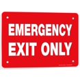 thumbnail image 1 of Emergency Exit Only Signs – 1 Pack 10x7 Inch – 100% Rust Free .040 Aluminum Signs, Laminated for Ultimate UV, Weather, Scratch, Water and Fade Resistance, Indoor and Outdoor, 1 of 4