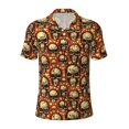 thumbnail image 2 of Daiia Skulls And Hearts Pattern Men’s Polo Shirts,Solid Deck Shirt,Classic Fit, Breathable Cotton Polo for Casual and Sport Wear-Large, 2 of 7