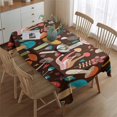 thumbnail image 2 of Colorful Mushroom Floral Brown Pattern Rectangle Tablecloth 60"x84",Waterproof Polyester Rectangle Table Cloth, Wipeable Spillproof Polyester Tablecloth for Dining, Camping, Indoor and Outdoor, 2 of 5