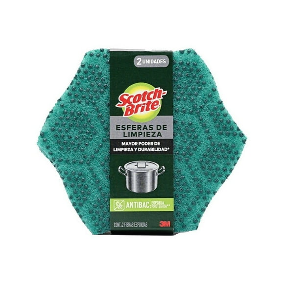 Fibra Esponja Esferas de Limpieza Scotch Brite 2 piezas