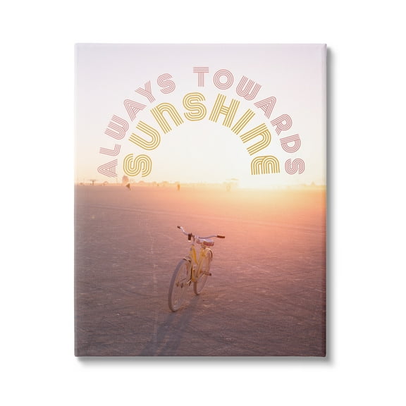 Stupell Industries Always Towards Sunshine Phrase Transportation Painting Gallery Wrapped Canvas Print Wall Art, 16 x 20