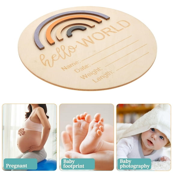 Greenadscape 1Pcs Baby Monthly Milestone Cards Sign for Newborn Months Card in Wood