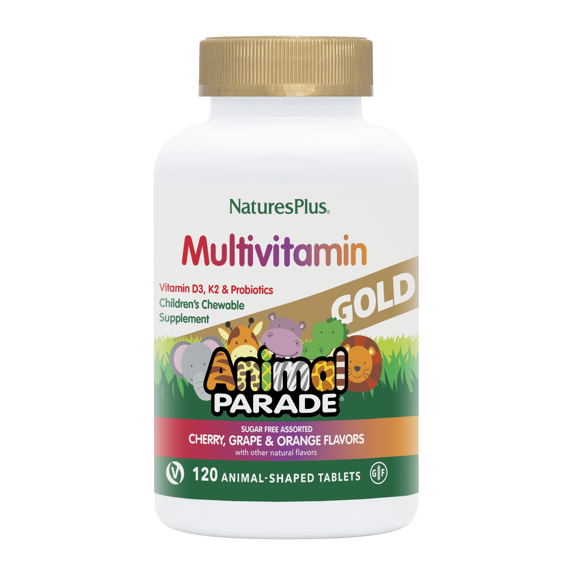 NaturesPlus Animal Parade GOLD Multivitamin - 120 Chewable Tablets