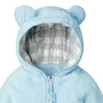 thumbnail image 4 of CAICJ98 Baby Toddler Boys Girls Fleece Jacket with Hood Zip Up Cute Bear Coats for Newborn Boys Girls Fuzzy Winter Jacket with Ear (Sky Blue,12-18 Months), 4 of 6