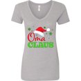 thumbnail image 3 of Inktastic Oma Claus with Christmas Santa Hat and Snowflakes Women's V-Neck T-Shirt, 3 of 5