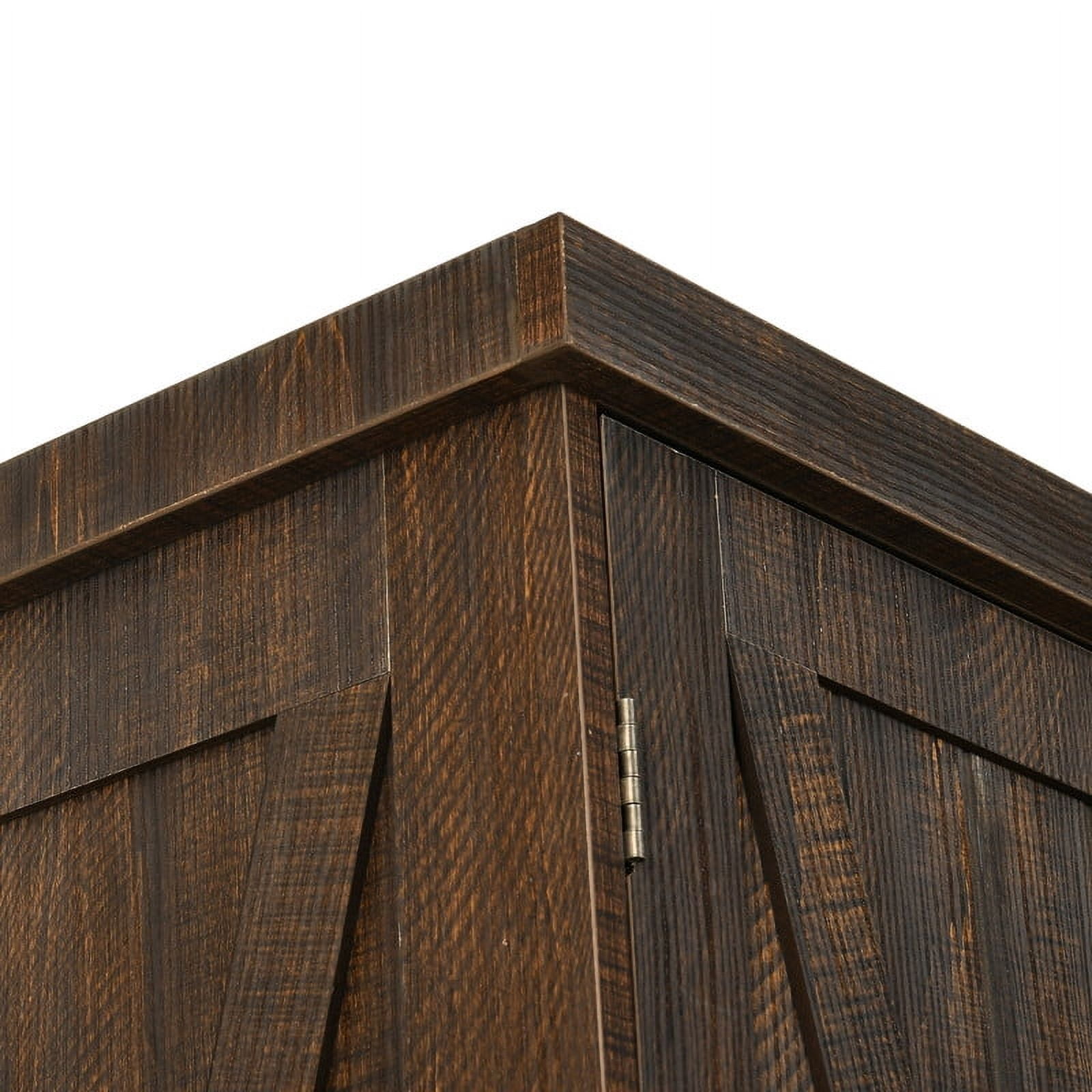 Uforic 71" Tall Farmhouse Kitchen Pantry Cabinet with Drawer and Adjustable Shelves, Brown Oak