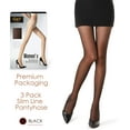 3 Pairs Women's Sheer Tights Pantyhose with Reinforced Toes