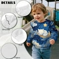 thumbnail image 7 of Xixirimido Cat Moon Starry Night Print Girls Toddler Sweatshirt Long Sleeve Ruffle Shoulder Pullover Sweater Graphic Crewneck Top Cozy Fall Winter Clothes, for 7-8Y, 7 of 7