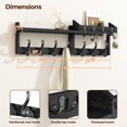 thumbnail image 2 of Evermagin Perchero de pared de 29 pulgadas con estante 4 en 1 Perchero de pared y colgador de llaves con 11 ganchos Porta llaves de entrada con soporte para correo para sala de estar dormitorio negro, 2 of 6
