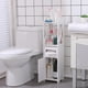 thumbnail image 2 of Armario de Almacenamiento de Baño Pequeño con Puertas y Estantes,Gabinete de Almacenamiento de Papel Higiénico con Puertas,Delgado y Estrecho Organizador (Blanco), 2 of 4