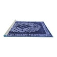 thumbnail image 2 of Ahgly Company Machine Washable Indoor Rectangle Oriental Blue Industrial Area Rugs, 7' x 10', 2 of 4