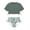 Z-Army Green76, variant on CAIVO Child Girls Two Piece Swimsuit Sets Round Neck Short Sleeve Cropped Top And High Waist Shorts Floral Print Sporty Swimwear Beach Pool Play Bathing Suit