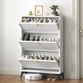 thumbnail image 2 of Shoe Cabinet White Hidden Shoe Storage Narrow Shoe Closet for Entryway Slim,White, 2 of 9