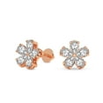 thumbnail image 2 of Lab Grown Diamond Fashion Earrings | 5 Carat IGI Certified Pear Shape | Daisy Flower Fashion Earrings | 14K Rose Gold&nbsp; FG-VS Quality, 2 of 5