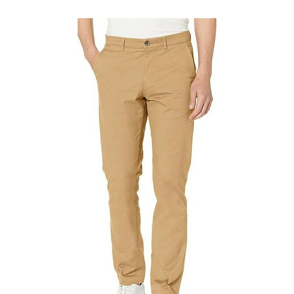 Lacoste Men’s Regular Fit Chinos Stretch Pants (Beige, 42×34)