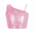 thumbnail image 3 of iiniim Girls Sparkly Sequin Sleeveless Off Shoulder Crop Top Dancewear for Party Club Pink 6, 3 of 7