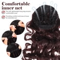 thumbnail image 4 of FELTECHELECTR Peluca larga ondulada para mujeres a la moda: Peluca rizada con raya al medio de aspecto natural - Extensión de cabello sintético resistente al calor para uso diario, 4 of 6
