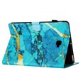 thumbnail image 6 of Allytech Case for Samsung Galaxy Tab A 10.1" 2016 (SM-T580 / SM-T585) with Pen Holder & Card Slots, Multi-Angle Viewing Stand PU Leather Auto Sleep Wake Shockproof Flip Case, Gold Blue Marble, 6 of 9