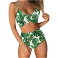 thumbnail image 2 of Traje de baño de dos piezas para mujer, cómodo, con pecho alto, en contraste OAVQHLG3B Store lin121212, 2 of 4