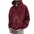 thumbnail image 2 of Blczomt Plain Sweatshirts for Men Big and Tall Pullover Hoodies Red Fall Winter Casual Long Sleeve Mens Clothes, 2 of 5