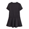 thumbnail image 2 of Sakmal Dresses for Women Black Mid-Length Crew Neck Short Sleeve Button Down Solid Shirt Dress, 2 of 2
