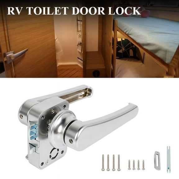RV Toilet Door Lock Bathroom Door Lock Caravan Boat Latch Handle Lock RV Accessories，0k736