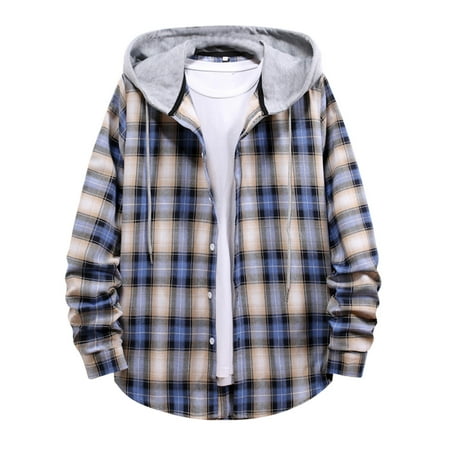 

Suede Shirt Jacket Men Mens Pajama Shirts Short Sleeve Men Men Casual Plaid Print Shirt Hooded Collar Long Sleeve Shirt Blouse Junior Long Sleeve Tops