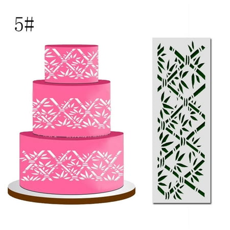 

Angfeng Cake Decorating Tool flower Pattern Cake Stencil Plastic Lace Cake Boder Stencils Template DIY Drawing Mold Bakeware pastry(5)