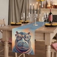 thumbnail image 3 of Orange Blue Hippocampus Cotton Linen Table Runner for Dining Kitchen, Funny Animals Modern Art Wedding Outdoor Party Tablerunners Decoration, Dresser Scarf Coffee Tablecloth Runners 13x90 Inches, 3 of 9
