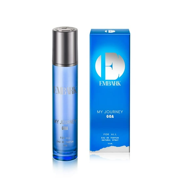 Embark My Journey Goa pour Toutes les Eaus de Parfum pour Hommes et Femmes 15ml, 0.5 Fl.oz. / Parfum Premium Longue Durée Unisexe - avec Notes de Bergamote, Menthe, Sauge, Vétiver & Bois de Santal / Option Cadeau Parfaite