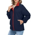 thumbnail image 2 of Breezora Womens Color Block Wind Resistant Lightweight Jacket Water Repellent Utility Anorak Jacket L Size Dark Blue, 2 of 9