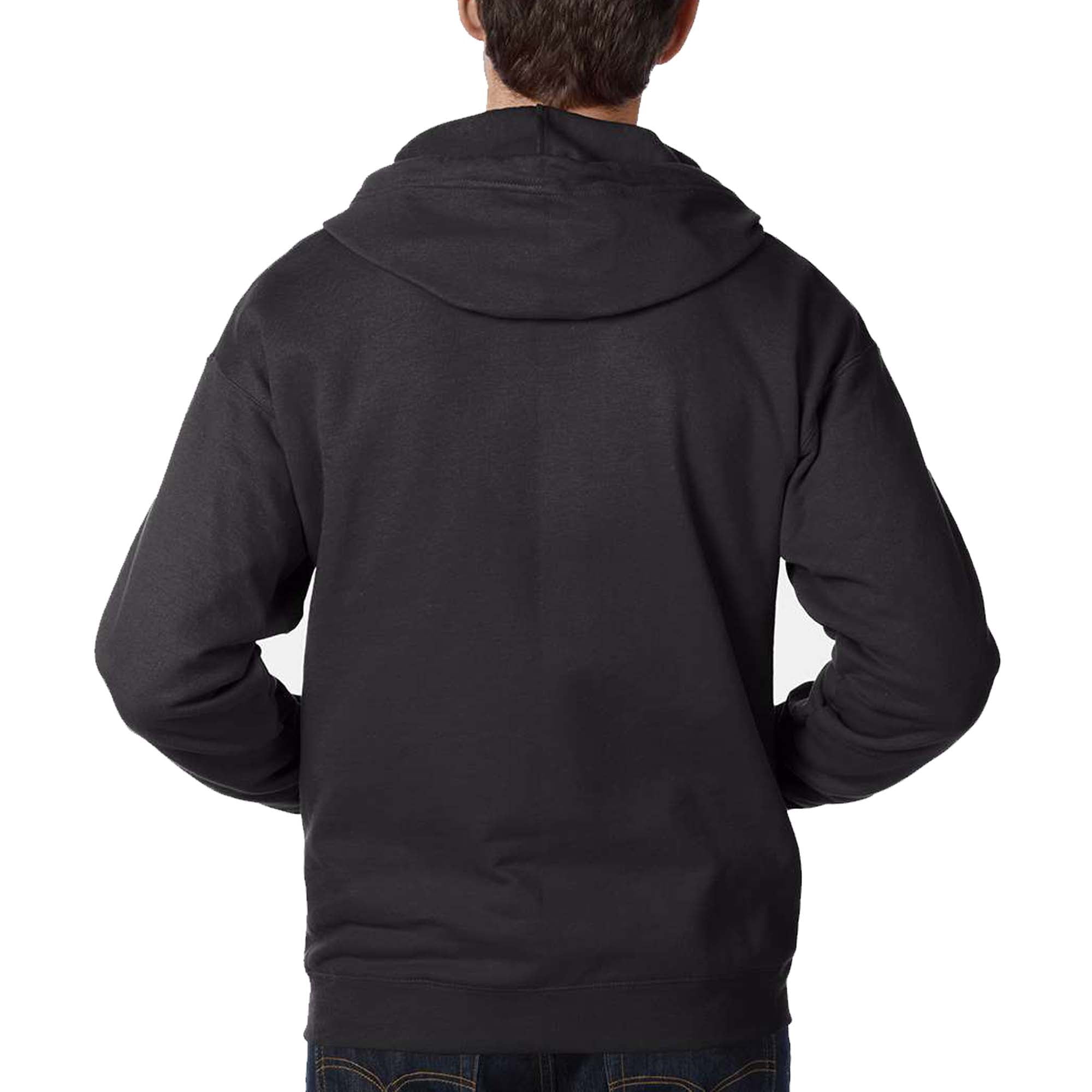 Hanes EcoSmart Full-Zip Hooded Sweatshirt, Soft Fleece Hoodie, Zip-Up Jacket with Pockets, Black, M