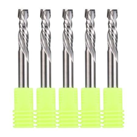 

5Pcs Carbide Compression Router Bit Up&Down 2 Flutes End Mills 6mm（0.236inch）Shank with 6mm（0.236inch) Cuting Dia 22mm(0.866inch) Cutting Length for CNC Mill Machine Wookwork 3D Profile Detail Engrav