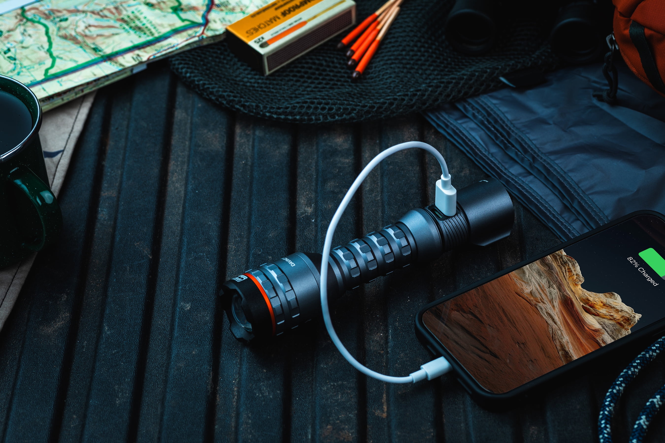NEBO Davinci 800 Lumen LED Gray Rechargeable Handheld Flashlight