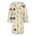 thumbnail image 5 of Women's Fleece Plush Robe Long Warm Plush Bathrobe Loungewear Jacket Printed Comfort Robe, 5 of 5