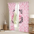 thumbnail image 3 of Homewish Initial S Letter Blackout Curtains Set of 2 (52x84 Each) for Kids, Bohemian Damask Flower Window Curtains, Pink Princess Bowknot Curtains and Drapes, Curtains and Drapes Room Decor, 3 of 6
